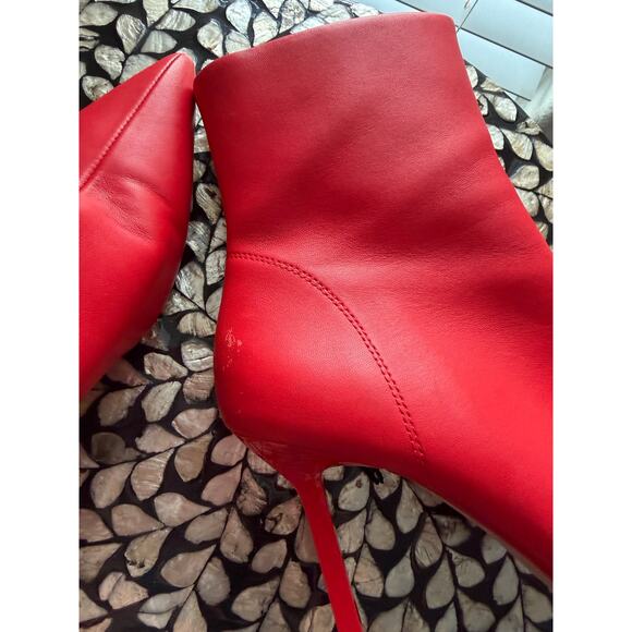 Steve Madden Red Leather Stilleto Elysia Bootie - Picture 10 of 11